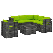 vidaXL Set Divani da Giardino su Pallet 7 pz con Cuscini Massello Pino