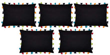 Pirate Black Cushion Cover with Colorful Tassels (5 PCS 14 x 20â)