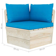 vidaXL Divano da Giardino a 4 Posti su Pallet con Cuscini Legno Abete
