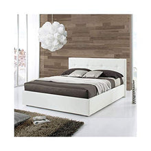 Argonauta Letto Una Piazza E Mezza C/Contenitore in Ecopelle Bianco 140x205xh.120 Cm