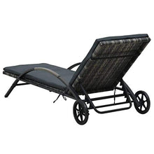 CCLLA Lettini Prendisole con Tavolo in polyrattan Antracite Composto da 2 lettini Prendisole e 1 tavolino