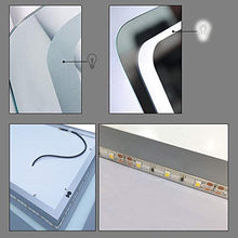 Xinyang Specchio da parete 600X800 mm LED antiappannamento con angoli arrotondati e interruttore a doppio comando Grado di impermeabilità IP44