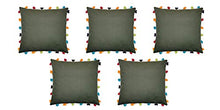 Vineyard Green Cushion Cover with Colorful Tassels (5 PCS 18 x 18â)