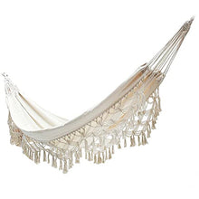 HQSB 200x150cm Bohemian Tassel Hammock Grande Tela Macrame Hammock Swing Net Sedia per Outdoor Interni Patio Porch Decor