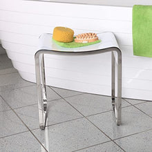 KKR Design - Sgabello da bagno in pietra artificiale, modello Stool-E, superficie lucida