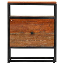 vidaXL Comodino Tavolino da Notte Solido Robusto Resistente Pratico Comodo Utile Armadietto Ampio 40x30x50 cm in Legno Massello di Recupero e Acciaio