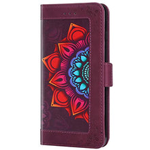 ikasus Cover Compatibile con Samsung Galaxy A51 Custodia Motivo Floreale Custodia a Portafoglio in Pelle PU con Cavalletto e Custodia a Libro,Rosso