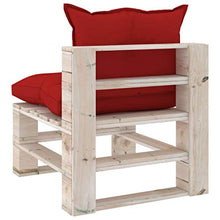 FAMIROSA Divano Centrale da Giardino Pallet con Cuscini in Legno di Pino-6077