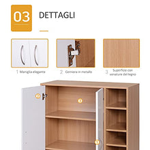 homcom Scarpiera Slim da Parete, Mobile Multiuso con 2 Ante e Ripiani Regolabili per Camera da Letto e Ingresso, in Legno, 80x32x91cm