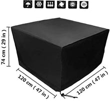 120 * 120 * 74cm nero impermeabile mobili da giardino Copertura Tavolo rettangolare Coperchio Mobili Cover (compreso Bag Storage)