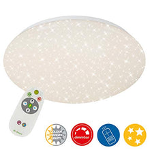 Briloner Leuchten - Plafoniera LED Dimmerabile, decoro a stelle, Luce calda neutra fredda, include telecomando, LED integrati 1300Lm 15W, Ø29.3 cm, Lampada da soffitto per camera, plastica IP20