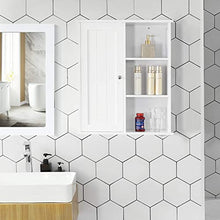 VASAGLE Mobile da Bagno da Parete, Mobile da Muro, Organizzatore Appeso, Armadietto Porta Medicinali, con un'Anta, 5 Scomparti, Ripiano Regolabile in Altezza, 60 x 18 x 71 cm, Bianco BBC20WT