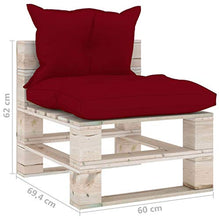 vidaXL Divano Centrale da Giardino Pallet con Cuscini in Legno di Pino