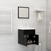 vidaXL Set Mobili da Bagno 2 pz Nero in Truciolato