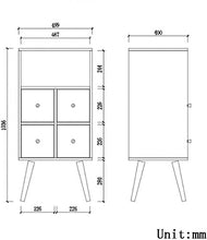 Elegante Semplicità Cassettiera Stile Scandinavo Nordico - Effetto Rovere Bianco e Chiaro con Gambe Affusolate - Dispone Di 4 Cassetti a Chiusura Morbida - Mobili per Camera da Letto Moderni e Contem