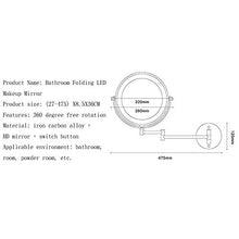 Specchio Per Il Trucco Specchi Specchio Da Barba Con Luce A Led / Specchio Da Bagno / Specchio Da Trucco / Ingrandimento 5X (8,5 Pollici) Di Diametro Specchio Girevole A Doppia Faccia Specchio Per Tru