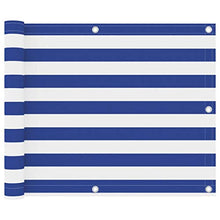 vidaXL Paravento da Balcone Bianco e Blu 75x300 cm Tessuto Oxford