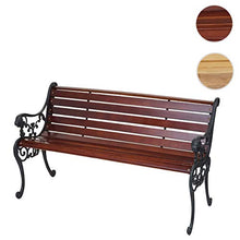 Mendler Panca panchina da Giardino terrazza HWC-F98 Legno ghisa - 3 posti 160cm Marrone