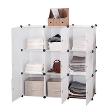 eSituro Guardaroba Modulare Scaffale Portaoggetti con Ante Contenitori per Armadio con 9 Scompartimenti Cubi SGR0030
