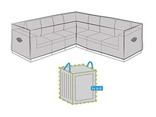 Schutzhülle n Set: copertura 250 x 250 cm per mobili da giardino a forma di L + tasca per 6-8 cuscini