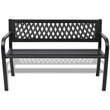 Oushome Panchina da Giardino 118 cm in Acciaio Nera