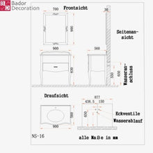 Lavabo di design Luxus in marmo, 90 x 83 x 56 cm, colore: bianco