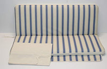 GHIOCUSCINI "Cuscini per Dondolo cm135 sfoderabile con tettuccio per Esterni Universale Mis. Larghezza cm135 X profondità 54, SP.6cm Schienale 54 cm Tessuto COT/Poly Rigato Nizza Incluso Tettuccio