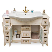 Shop Chic Mobile Bagno Avorio decapè 123 cm Completo con 2 colonne abbinate