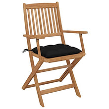 vidaXL Sedie da Giardino Pieghevoli 2 pz con Cuscini Massello d'Acacia