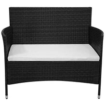 vidaXL Panchina da Giardino in Polirattan Nero 106x60x84 cm