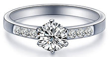 SaySure - Pure 925 Sterling Silver Elegant Bride Double Row Zircon Wedding Ring - UK-BG-000400