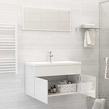 vidaXL Set Mobili da Bagno 2 pz Bianco Lucido in Truciolato