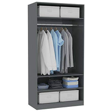 mewmewcat Armadio Grigio Lucido in Truciolato 100x50x200 cm