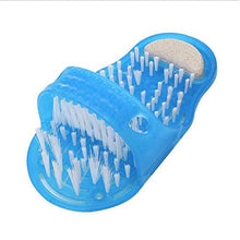 Di sicurezza a Pedale Doccia Scrubber Cleaner Massager Spa Esfoliante Rondella di Lavaggio Pantofola (blue)