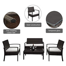Hengyangshizheng del sofà Set Divano del Soggiorno PE Rattan Divano Set Couch Steel Frame Balcone Esterno Giardino Cuscino Divani Beach Mobili, Soft