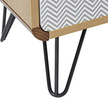 VS Venta-stock Comodino Buda con 2 cassetti, Colore Quercia, Gambe Metalliche in Nero