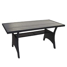 Mendler Salottino da Giardino con Tavolo e 2X Pouf HWC-E95 polyrattan Nero Cuscini Antracite