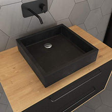 MARWELL Lavandino quadrato moderno 40 x 40 x 10 cm, nero, VAS036