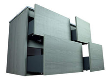 Mobile Bagno Sospeso con Lavabo in Porcellana - con 4 Cassetti - Il Mobile è MONTATO - Modello Tuela (100 cms, Taiga)