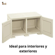 BricoLoco - Mobiletto basso in polipropilene per interni ed esterni, per giardino e balcone, colore: beige
