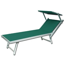 WEBMARKETPOINT Lettino da Spiaggia Regolabile Sdraio Prendisole in Alluminio Verde
