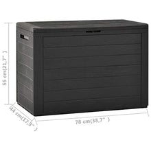 Oushome Baule da Giardino Antracite 78x44x55 cm