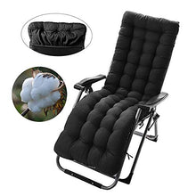 Cuscino Imbottito per Sdraio Fibra di Cotone Perlato Antiscivolo 170cm con ManicottoFisso per Sedia a Dondolo Sedia da Giardino Sedia da Ufficio Seggiolino Auto (Nero)