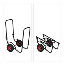 Relaxdays Carrello da Giardino, Maxi Trolley con Sacco, 2 Ruote ad Aria, Pieghevole, 160 l, Verde