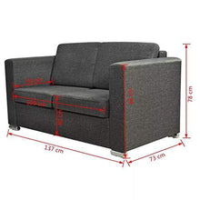 vidaXL Divano a 2 Posti Divanetto Sofa Salotto Sala in Stoffa Grigio Scuro - Arredi Casa