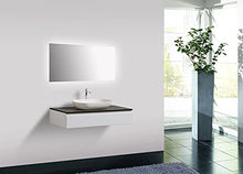 Composizione di mobili Vision 1000 bianco opaco - specchio e lavabo da appoggio a scelta