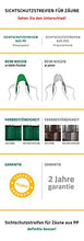 Thermoplast® - Strisce di protezione per recinzioni per giardino, terrazza, balcone, in polipropilene, resistente ai raggi UV, 26 x 19 cm, colore: Verde RAL 6005