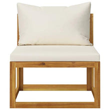 SKM Set Divani da Giardino 3 pz con Cuscini Crema in Legno Acacia
