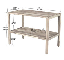 Panca Contenitore in Legno massello a 2 Livelli di INTERBUILD (Bianco Organico)