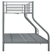 BIGTO - Struttura letto a castello in metallo, per camera da letto, colore: grigio, 140 x 200 cm, 90 x 200 cm